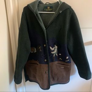 Rare Vintage Giesswein Horse Pure New Wool Jacket Size 6